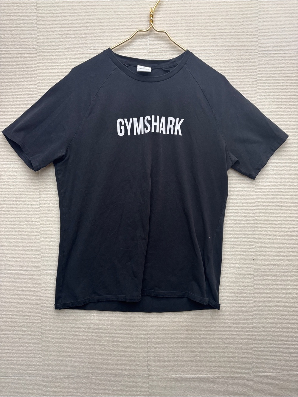 Gymshark Black Tee with White Chest Logo XL